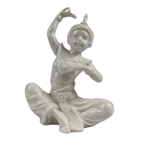 Thai Gates Dancer Traditional Japanese Vintage White Porcelain Zen Fragile 5” - Picture 5 of 7
